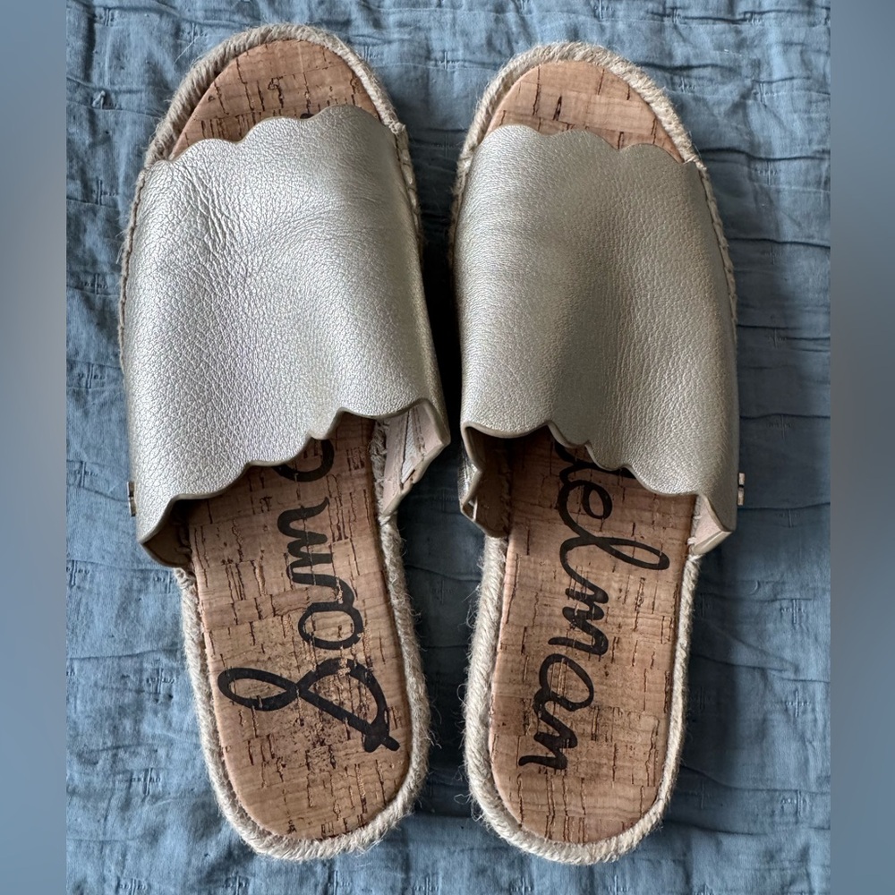 Sam Edelman gold slides